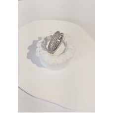 Γυναικείο ασημένιο δαχτυλίδι με ζιργκόν παγιέτα (SR54)